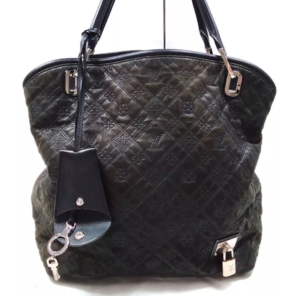 Louis Vuitton LV Hand Bag LiliaGM Black Monogram Antia
